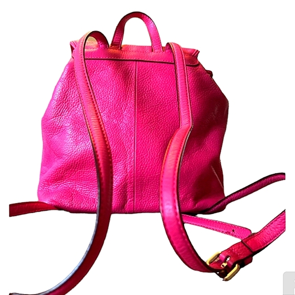 🎀BUNDLE HOLD 🎀KATE SPADE ♠️ HOT PINK  PEBBLED LEATHER BACKPACK EUC - Picture 7 of 9